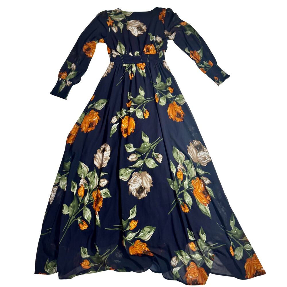 Baltic Born Olivia Midnight Navy Floral Maxi Dress Women's Medium Boho Cottage - Picture 15 of 16